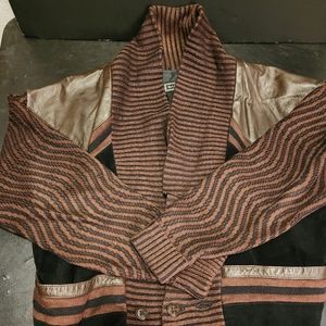 Vintage leather and suede sweater